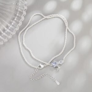 Silver Crystal Star Pendant Necklace