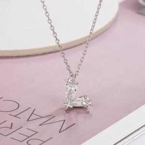 Silver Crystal Star Teardrop Necklace
