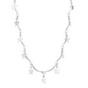 Silver Twinkling Star Charm Necklace
