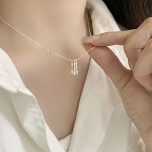 Silver Gold Accent Cutlery Necklace