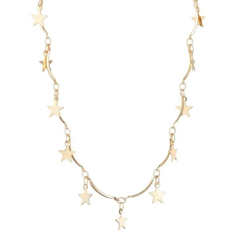 Gold Twinkling Star Charm Necklace