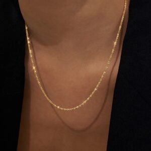 Gold Sparkle Twist Chain Necklace