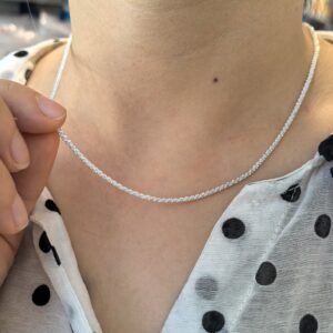 Silver Sparkle Twist Chain Necklace