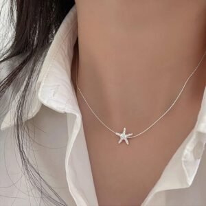 Silver Dainty Starfish Pendant Necklace