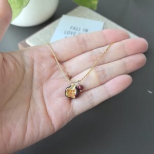 Gold Crystal Pomegranate Pendant Necklace