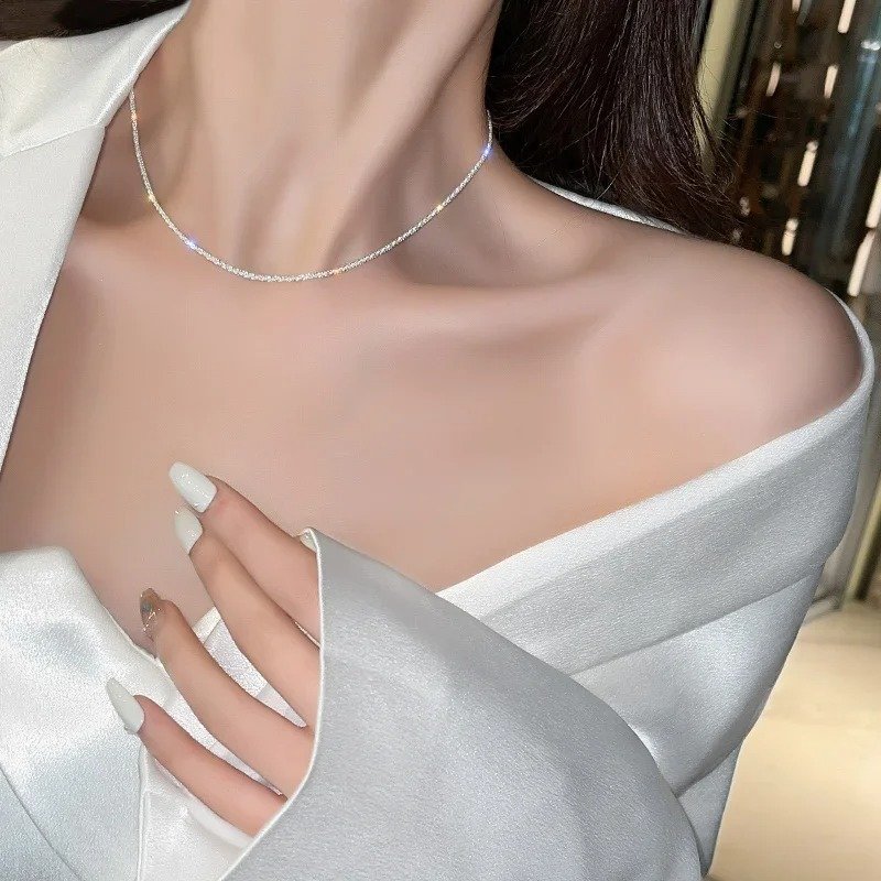 Silver Pavé Starlight Chain Necklace