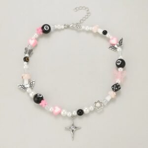 Pearl Crystal Star Charm Necklace